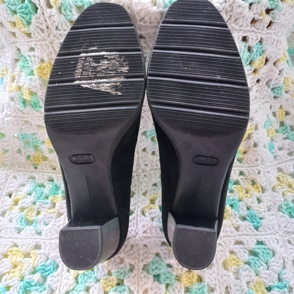 Ara Women's Black Suede Peep Toe Block Heels Size 9.5 US - Picture 7 of 13